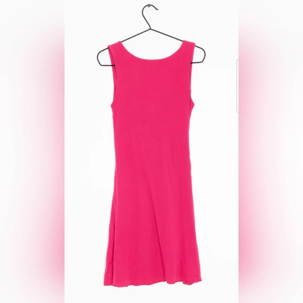 Anthropologie Dress Jersey Knit Top Knot Waist hot pink Velvet Graham Spencer S - Picture 2 of 6